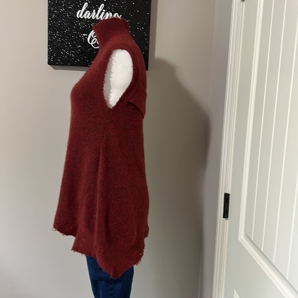31 Phillip Lim Red Brick Belted Wool Turtleneck Sleeveless Sweater Yak sz XS - Picture 6 of 11